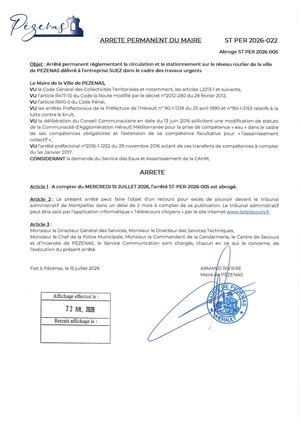 Arrêtés 22 07 26