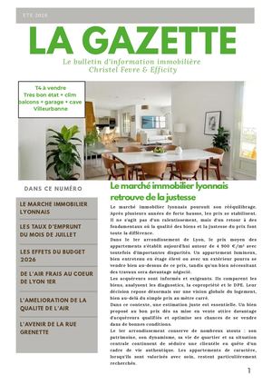 Newsletter de l'éte 2026