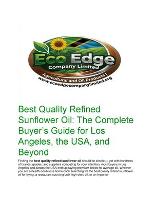 Best Quality Refined Sunflower Oil in Tanzania