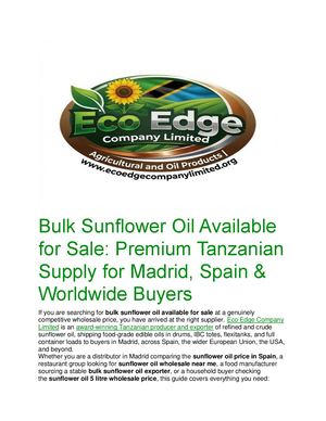 Bulk Sunflower Oil Available For Sale