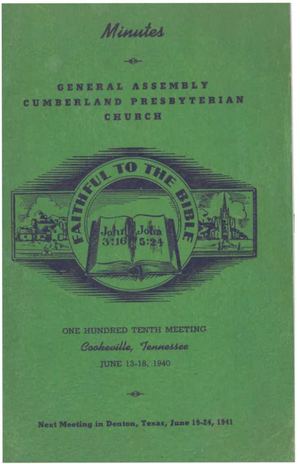1940 Minutes of the General Assembly Cumberland Presbyterian Church