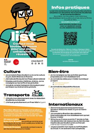 To Do list rentrée étudiante 2024 - Français