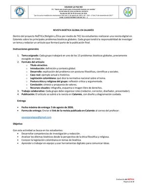 11° Trimestral De Reética Segundo Periodo