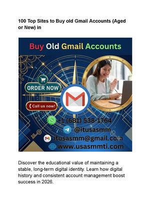 100 Top Sites To Buy Old Gmail Accounts (Aged Or New) In
