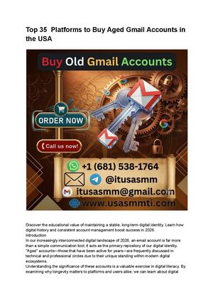 Top 35 Platforms To Buy Aged Gmail Accounts In The Usa