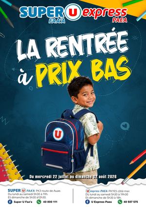 Catalogue U : La Rentrée à PRIX BAS