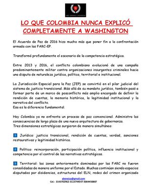 Lo Que Colombia Nunca Explicó Completamente A Washington
