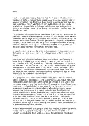 Amar, Carta Para La Yaya Luce (1)