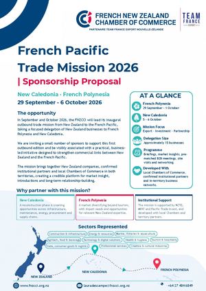 French Pacific Trade Mission 2026 Sponsorship Proposal