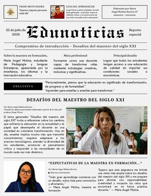 Periódico Compromiso De Introducción Maria Angel Molina Iv Sem Noche