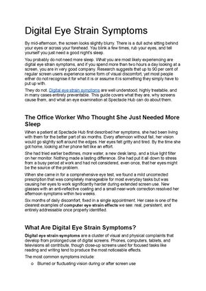 Digital Eye Strain Symptoms