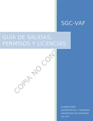 Tah Gu 002 Udes Guía De Salidas, Permisos Y Licencias V5 Copia No Controlada