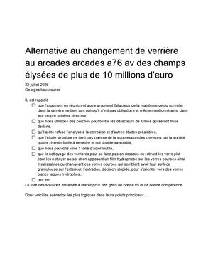 Projet Verriere 2026 Cauchemez Alerte Préfecture Police Erp Arcades 76 Champs éLysée En 3 Phases