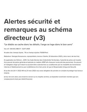 Alerte Sécruité Arcade Champs Elysées 7 Janvier 2026 Cc V3
