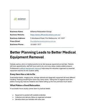 Better Planning Leads To Better Medical Equipment Removal