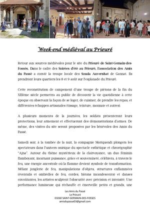 Communique Campement Medieval