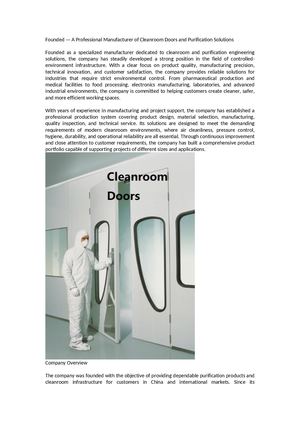 Clean Room Door