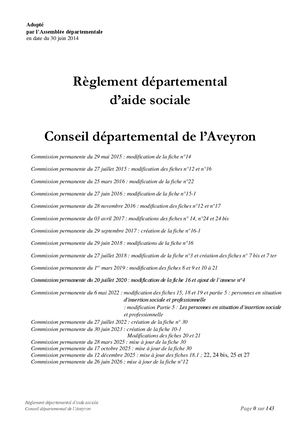 Reglement Departemental d'Aide Sociale