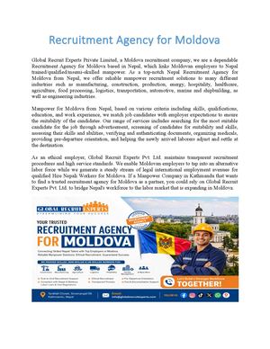 Recruitment Agency For Moldova