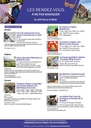 Agenda du mois en Sud Luberon