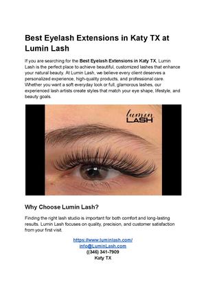 Best Eyelash Extensions In Katy Tx At Lumin Lash