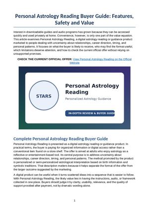 Personal Astrology Reading Buyer Guide Features Safety And Value