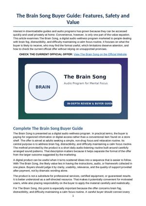 The Brain Song Buyer Guide Features Safety And Value