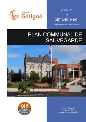 Plan communal de sauvegarde - PCS Gétigné 2025