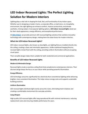 Led Indoor Recessed Lights The Perfect Lighting Solution For Modern Interiors