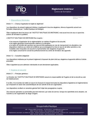 Inb Règlement Intérieur En Vigueur 20250808