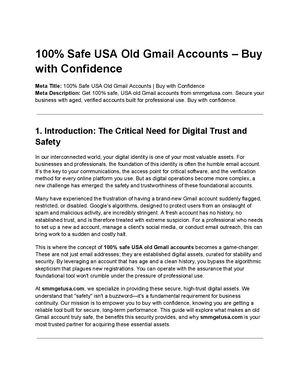 100% Safe Usa Old Gmail Accounts – Buy With Confidence