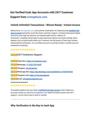 Get Verified Cash App Accounts With 24 7 Customer Support From Smmgetusa