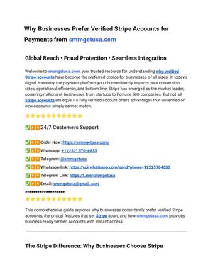 Why Businesses Prefer Verified Stripe Accounts For Payments From Smmgetusa