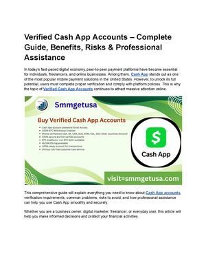 Verified Cash App Accounts – Complete Guide, Benefits, Risks & Professional Assistance