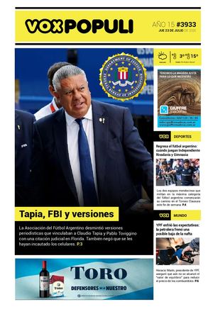 Tapa Vox Jueves 23 07 2026