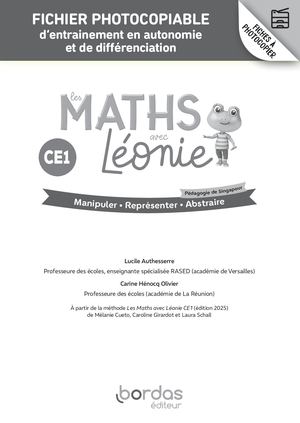Les maths avec Léonie - CE1 - Programmes 2025 - Entrainements et différenciation