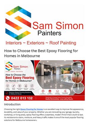 How to Choose the Best Epoxy Flooring for Homes in Melbourne