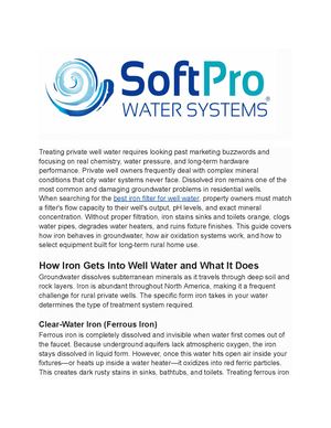How to Choose the Best Iron Filter for Your Well Water: A Hands-On Guide