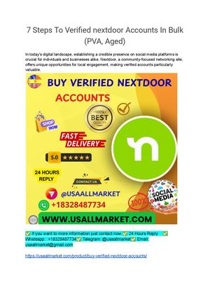 10 Steps To Verified Nextdoor Accounts In Bulk (Pva, Aged)