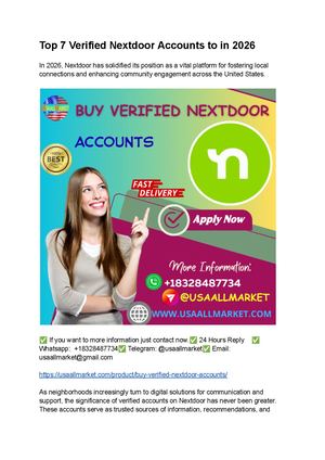 Top 7 Verified Nextdoor Accounts To In 2026