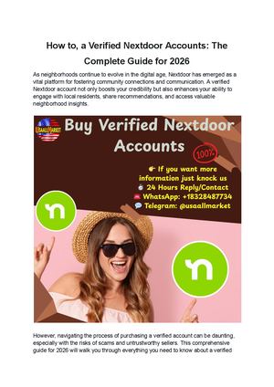 How To Buy, A Verified Nextdoor Accounts The Complete Guide For 2026