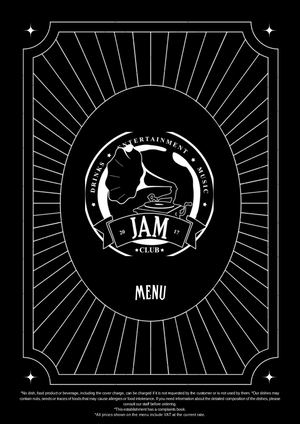 Jam Club Restaurant Bar Menu