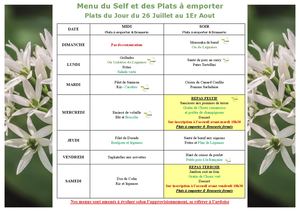 Menu Semaine 31