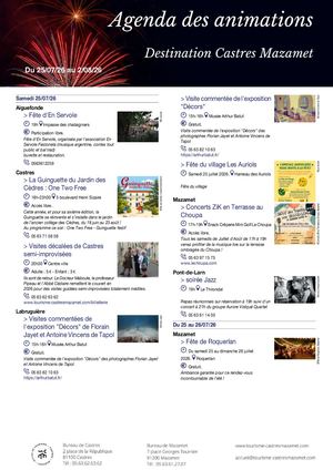 Agenda Des Animations Destination Castres Mazamet Du 25 Juillet Au 2 Aout 2026 Compressed
