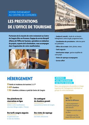 Prestations de l'Office de Tourisme pour les Congrès