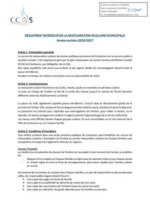 2026 2027 Reglement Interieur Restauration Scolaire Rentree 2026 2027