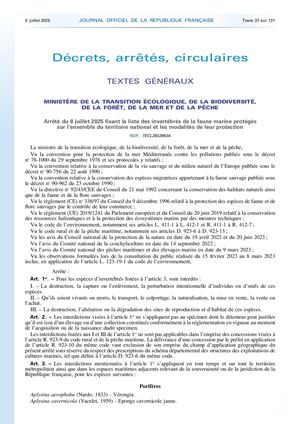 1 0 ALLER PLUS LOIN Espèces Marines Protégées  Interdiction De Capture Des Invertébrés
