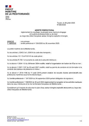 1 0 ALLER PLUS LOIN Interdiction De La Pêche à Proximité D’engins Explosifs En Mer