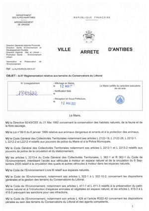 5. Réglementation Des Terrains Du Conservatoire Du Littoral à Antibes