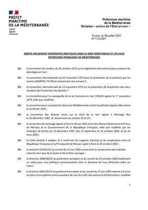 3 1 Encadrement Des Pratiques En Mer En Méditerranée